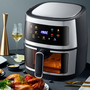 1pc 1.59gal Air Fryer For Crisps, Roasts, Reheats, & Dehydrates, For Quick, Easy Meals, 6 Quart Capacity, & High Gloss Finish, 110V