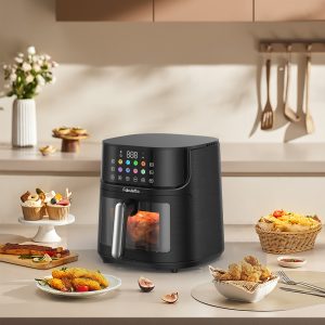 Air Fryer 5.8Qt, 11-in-1 Compact Air Fryers With Viewing Window, 450??F DigitalAirFryer, 11 Smart Cooking Programs, Shake Reminder, Preheat, 85% Less Oil, Colortouch Screen Buttons