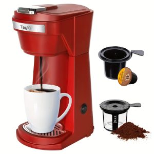 2-in-1 Single Serve Coffee Maker for K-Cup Pods and Ground Coffee - 3 Colors - 6-14 oz Drip Coffee Machine with Easy-to-Use Features and Fast Brewing Time