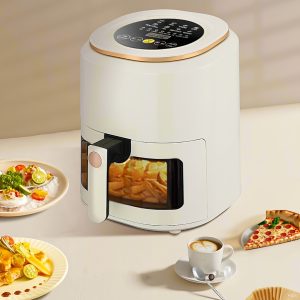 Air Fryer Oven Digital Display 6 Quart Large Airfryer Cooker 8 1-Touch Cooking Presets, Air Fryer Basket 1500w Power Multifunction Black And Stainles