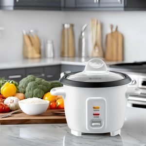 1pc, Mini Rice Cooker Steamer With Removable Nonstick Pot, Keep Warm Function & Recipe Guide, 2 Cups, For Soups, Stews, Grains & Oatmeal