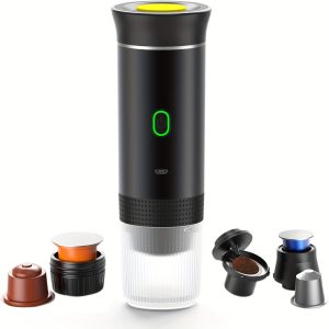 Compact & Portable Electric Coffee Maker - USB Rechargeable, Easy-Clean Design, Ideal For Travel & Home Use, Fits Capsules And Ground Coffee