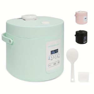 MOOSUM Multi Mini Rice Cooker 2-cups Uncooked (1.2L), Portable Small Japanese Travel Rice Cooker with Non-Stick Inner Pot, Slow Cooker, Easy Presets, 24 Hours Timer Delay & Keep Warm Function