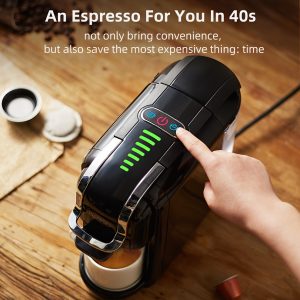 HiBREW 5-in-1 Multiple Capsule Espresso Machine 19 Bar, Semi-Automatic Pump Coffee Maker for DG Capsules, ESE Pods, Ground Coffee, with Hot and Cold Cappuccino Option, Easy to Clean, 1450W, 110-130V, US Plug