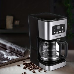 SENBOWE US Plug Full Automatic Professional Coffee Machine, 12cups,600ml Household Electric Coffee Machine, One Click Operation, Liquid Level Calibration To Prevent Dripping,3 Levels Of Concentration, Timed Adjustment And Precise Temperature Control