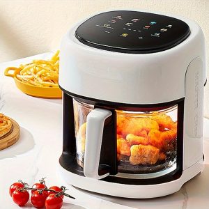 1.19gal Digital Air Fryer with Glass Viewing Window - 900W Electric Oil-Free Multicooker with Time & Temperature Control, Quick Healthy Cooking, US Plug - No Conversion Plug, 110V-130V